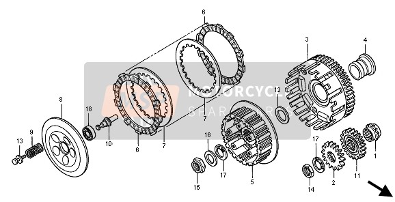 Honda XR400R 1996 Embrayage pour un 1996 Honda XR400R