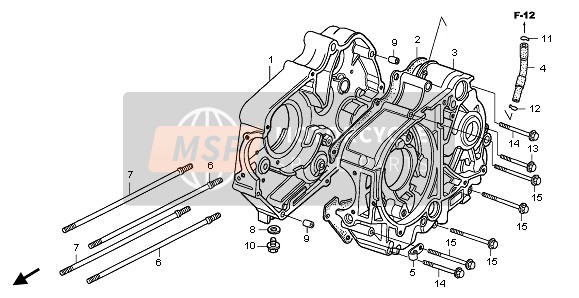 Honda CRF50F 2008 CRANKCASE for a 2008 Honda CRF50F