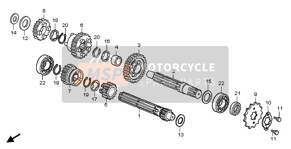 Honda CRF50F 2008 TRANSMISSION for a 2008 Honda CRF50F