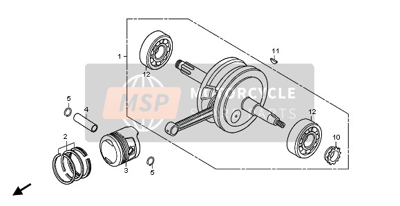 Honda CRF70F 2008 CRANKSHAFT & PISTON for a 2008 Honda CRF70F