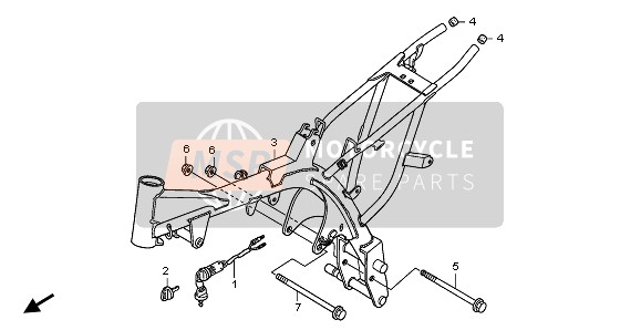 Honda CRF70F 2008 FRAME BODY for a 2008 Honda CRF70F