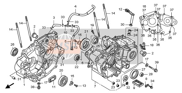 Honda CRF150RB-LW 2008 Carter pour un 2008 Honda CRF150RB-LW