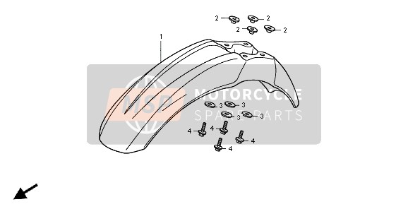 Honda XR400R 1996 FRONT FENDER for a 1996 Honda XR400R