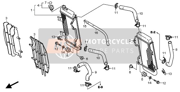 Honda CRF250R 2008 KÜHLER für ein 2008 Honda CRF250R