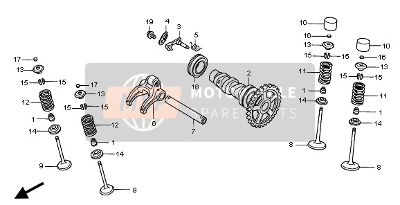 Honda CRF250X 2008 CAMSHAFT & VALVE for a 2008 Honda CRF250X