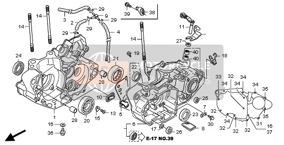 Honda CRF250X 2008 Carter per un 2008 Honda CRF250X