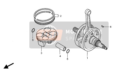 Honda CRF250X 2008 CRANKSHAFT & PISTON for a 2008 Honda CRF250X