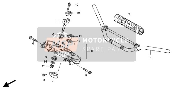 Honda CRF250X 2008 HANDLE PIPE & TOP BRIDGE for a 2008 Honda CRF250X