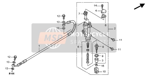 Honda CRF250X 2008 RR. BRAKE MASTER CYLINDER for a 2008 Honda CRF250X