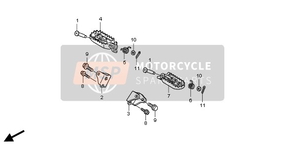 Honda CRF250X 2008 Step voor een 2008 Honda CRF250X