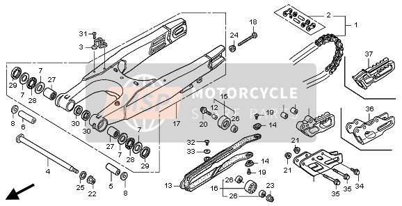 Honda CRF250X 2008 SWINGARM for a 2008 Honda CRF250X