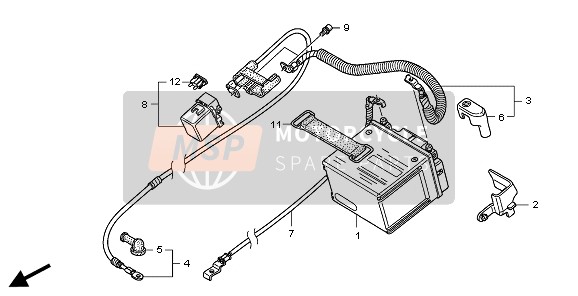 Honda CRF250X 2008 BATTERY for a 2008 Honda CRF250X