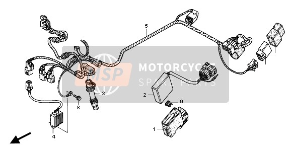 Honda CRF250X 2008 Kabelboom voor een 2008 Honda CRF250X