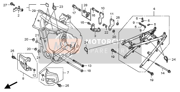 Honda CRF250X 2008 FRAME BODY for a 2008 Honda CRF250X