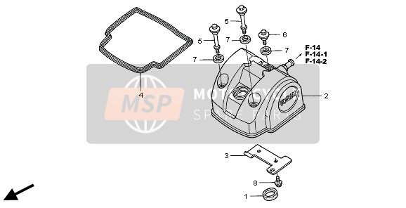 Honda CRF450R 2008 Cubierta de tapa de cilindro para un 2008 Honda CRF450R