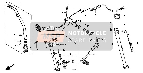 Honda XR400R 1996 Pedale & Kick Starter Braccio per un 1996 Honda XR400R