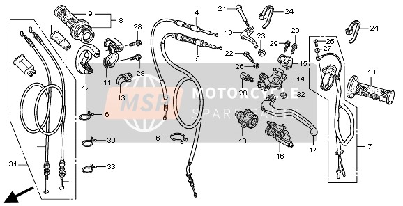 22870MENA10, Cavo Comp. Frizione, Honda, 0