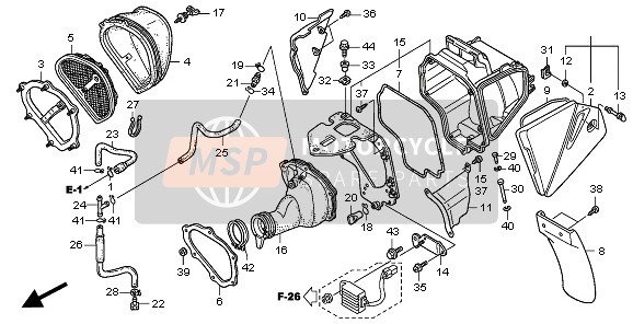 Honda CRF450X 2008 Purificateur d'air pour un 2008 Honda CRF450X