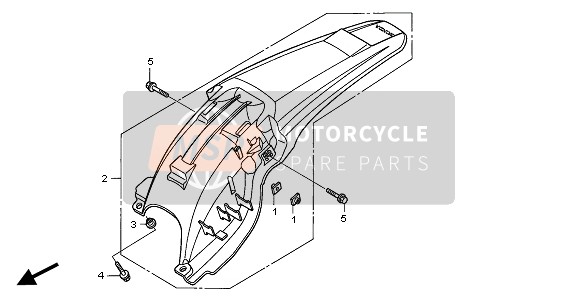 Honda CRF450X 2008 Achterspatbord voor een 2008 Honda CRF450X