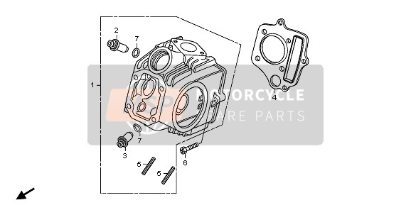 Honda CRF70F 2009 Testata per un 2009 Honda CRF70F