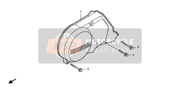 Honda CRF70F 2009 Tapa del cárter izquierdo para un 2009 Honda CRF70F