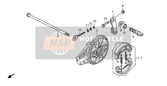 Honda CRF70F 2009 REAR BRAKE PANEL for a 2009 Honda CRF70F