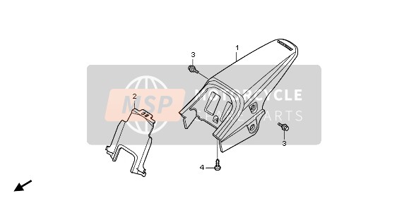 Honda CRF70F 2009 REAR FENDER for a 2009 Honda CRF70F