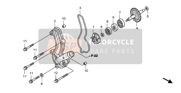 Honda CRF150RB-LW 2009 WASSERPUMPE für ein 2009 Honda CRF150RB-LW