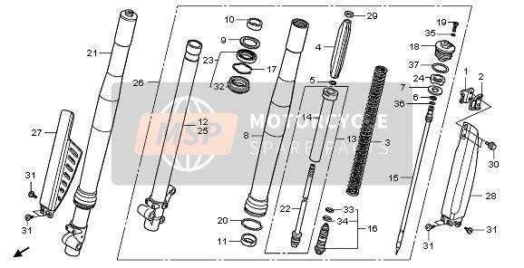 Honda CRF150RB-LW 2009 FRONT FORK for a 2009 Honda CRF150RB-LW