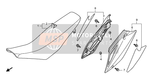 77101KSEA50, Leather Comp.Seat, Honda, 0