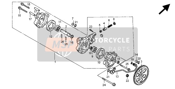 Honda XR600R 1996 OIL PUMP for a 1996 Honda XR600R