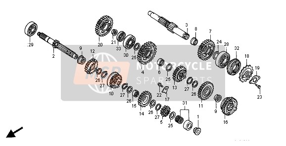 Honda XR600R 1996 TRANSMISSION for a 1996 Honda XR600R