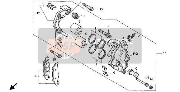 Honda CRF250R 2009 Pinza freno anteriore per un 2009 Honda CRF250R