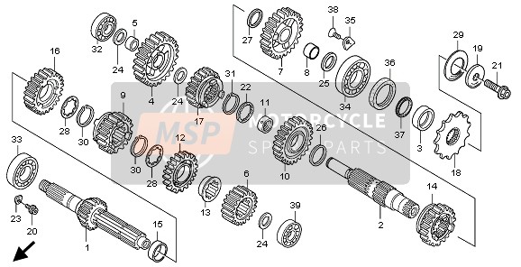 Honda CRF250X 2009 Transmission pour un 2009 Honda CRF250X