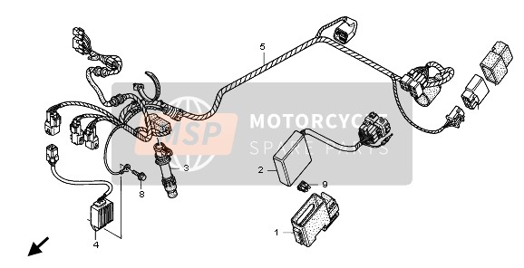 Honda CRF250X 2009 WIRE HARNESS for a 2009 Honda CRF250X