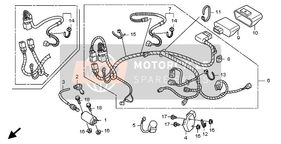 Honda CRF450R 2009 WIRE HARNESS for a 2009 Honda CRF450R