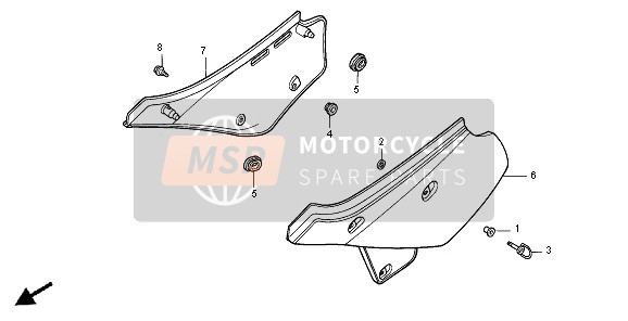 Honda XR600R 1996 SEITLICHE ABDECKUNG für ein 1996 Honda XR600R