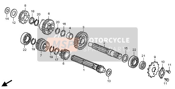 Honda CRF50F 2010 GETRIEBE für ein 2010 Honda CRF50F