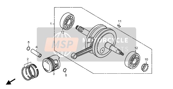 Honda CRF70F 2010 CRANKSHAFT & PISTON for a 2010 Honda CRF70F