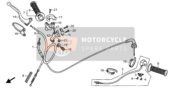 Honda CRF70F 2010 Palanca de la manija & Cambiar & Cable para un 2010 Honda CRF70F