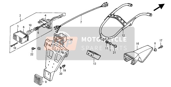 Honda XR600R 1996 TAILLIGHT for a 1996 Honda XR600R