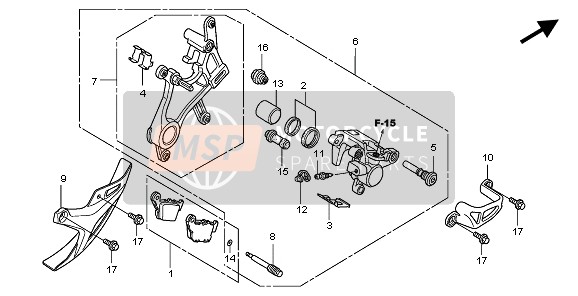 Honda CRF250R 2010 BREMSSATTEL HINTEN für ein 2010 Honda CRF250R