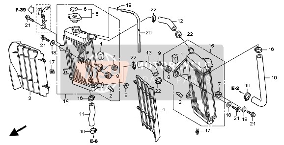 Honda CRF250R 2010 RADIATOR for a 2010 Honda CRF250R