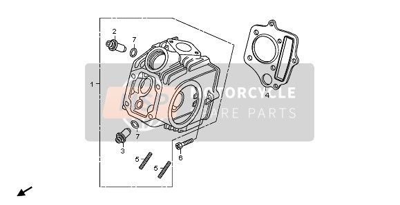 Honda CRF70F 2011 CYLINDER HEAD for a 2011 Honda CRF70F