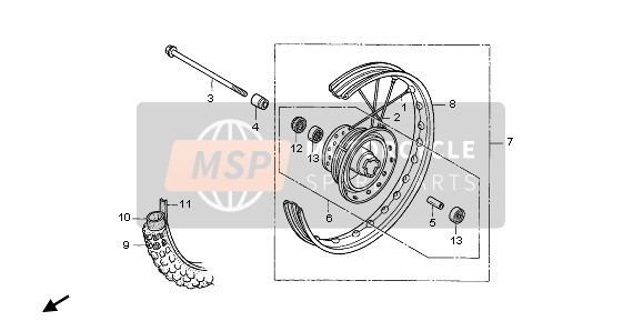 Honda CRF70F 2011 FRONT WHEEL for a 2011 Honda CRF70F