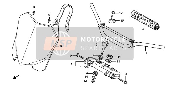 Honda CRF250R 2011 Behandel pijp & Bovenste kroonplaat voor een 2011 Honda CRF250R