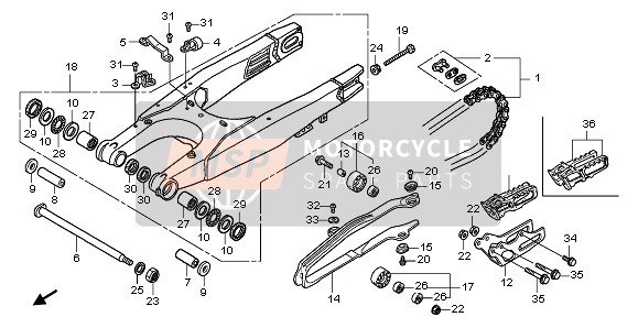 52200MENA50, Swingarm Sub Assy., Rr., Honda, 0