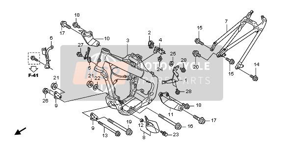 Honda CRF250R 2011 RAHMENKÖRPER für ein 2011 Honda CRF250R