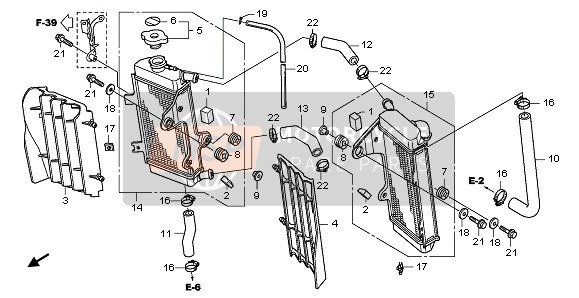 Honda CRF250R 2011 Radiator voor een 2011 Honda CRF250R