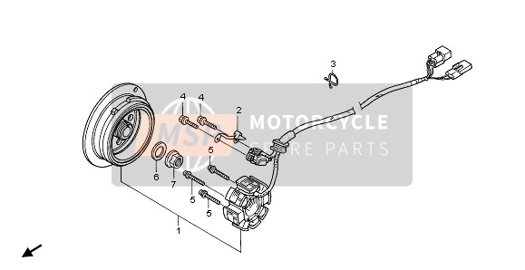 Honda CRF250X 2011 Generator voor een 2011 Honda CRF250X